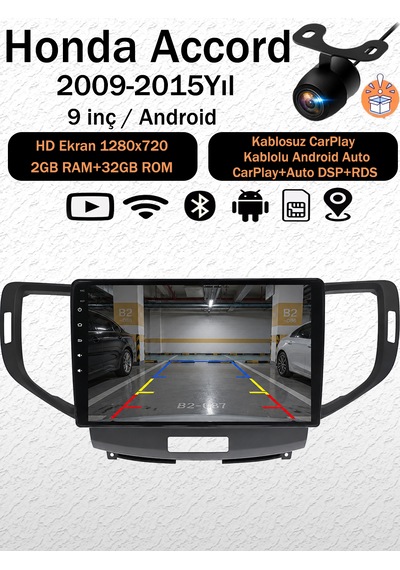 Honda Accord 2009-2015 Uyumlu 2gb Ram 32gb Android Navigasyon Multimedya Tesla Ekran Android Teyp Double Teyp Kablosuz Carplay Android Auto Bluetooth Wifi Gps Geri Görüş Kameralı 9" Honda Accord 2009-2015 Uyumlu 2gb Ram 32gb Android Navigasyon Multimedya Tesla Ekran Android Teyp Double Teyp Kablosuz Carplay Android Auto Bluetooth Wifi Gps Geri Görüş Kameralı 9"