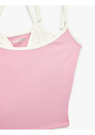 Koton Slim Fit İnce Askılı Crop Atlet Pembe 6sak30208nk Gül