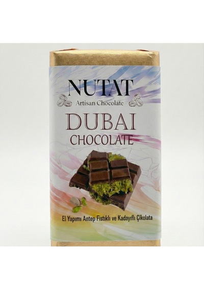 Nutat - El Yapımı Dubai Çikolatası Antep Fıstıklı & Kadayıflı 100 Gr.