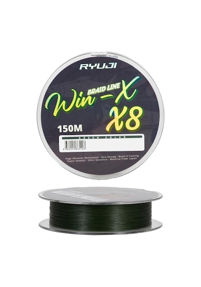 İp Örgü Misina - 8 Kat - Ryuji Winx X8 - 150mt - Yeşil - 0.08mm