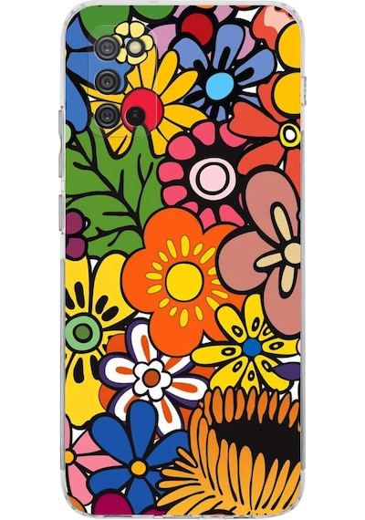 Samsung Galaxy A02s İle Uyumlu Retro Color 2 Kamera Korumalı Şeffaf Kılıf Şeffaf