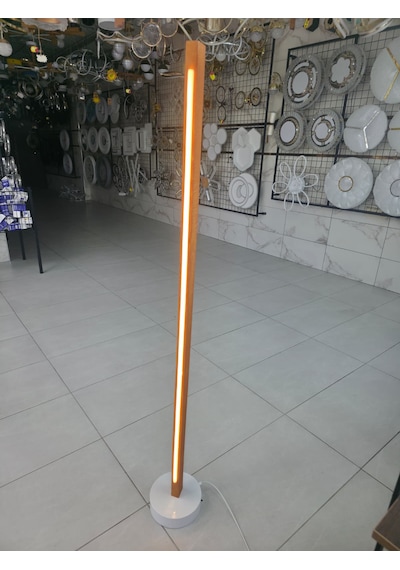 Modern Ahşap Led Lambader Kumandalı 3 Renk El Yapımı 145 Cm Meşe