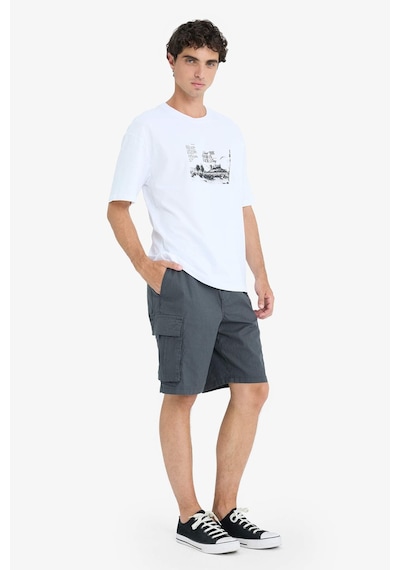 Defacto Kargo Fit Gabardin Bermuda Şort C5400ax25smar104 Antrasit