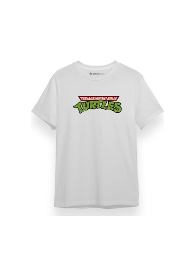 Ninja Turtles Yazı Beyaz Kısa Kol Erkek Tshirt 001