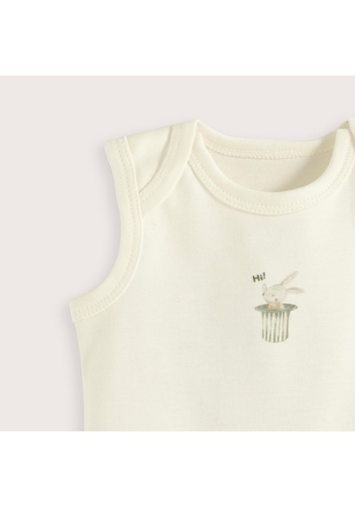 Chakra Cute Circus Baskılı Kolsuz Body Ekru