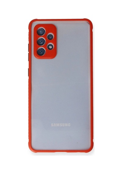 Samsung Galaxy Uyumlu A72 Kılıf Miami Şeffaf Silikon -  Kırmızı Çok Renkli