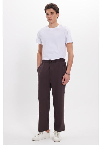 Tudors Erkek Kahverengi Baggy Fit Rahat Kesim Modal Kumaş Soft Doku Beli Bağcıklı Yan Cepli Eşofman Altı-46290
