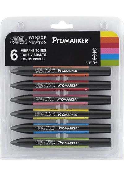 Winsor&Newton ProMarker Güçlü Tonlar 6 lı Set