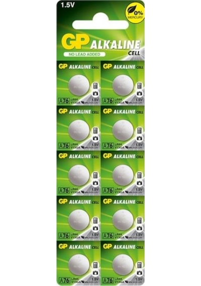 GP A76 LR44 1.5V Alkalin Düğme Pil 10 x 10'lu