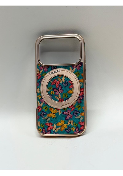 Efcase Apple iPhone Uyumlu 17 Pro Tuval Kılıf - Egzotik Lotus Desenli Sanatsal Koruyucu 1