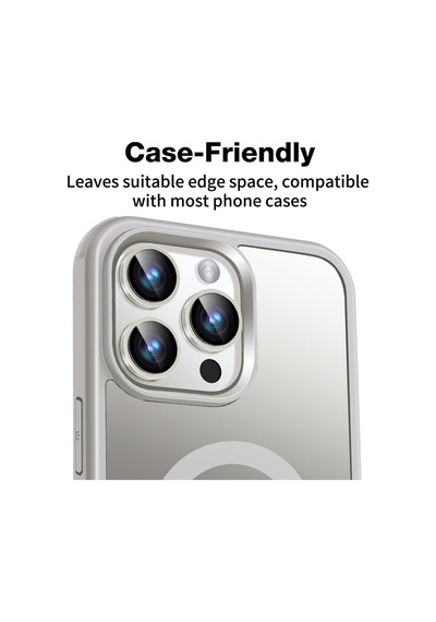 Apple Uyumlu iPhone 16 Pro Max Raze Metal Kamera Lens Koruyucu Beyaz