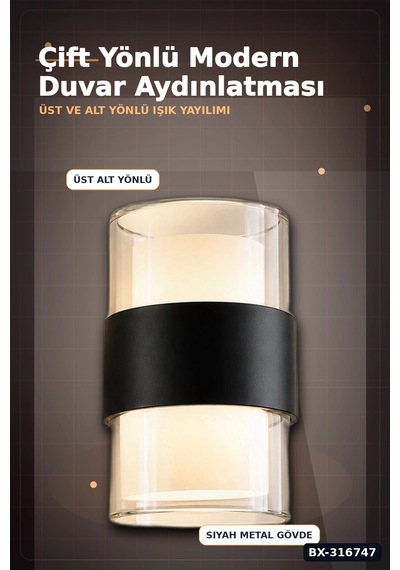 Led Duvar Apliği 12w 3200k Gün Işığı Ip54 Dış Mekan Bahçe Aydınlatması Bx-316747 Rekli