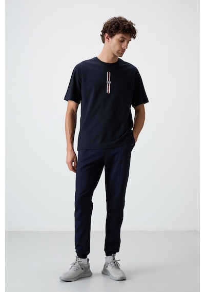 Air Jones Tommy Life Lacivert Pamuklu Kalın Yüzeyi Dokulu Oversize Fit Baskılı Erkek T-shirt - 88366 Lacivert Air Jones Tommy Life Lacivert Pamuklu Kalın Yüzeyi Dokulu Oversize Fit Baskılı Erkek T-shirt - 88366 Lacivert