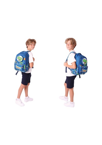 Kaukko Kids 3d Dinazor Şekilli Erkek Çocuk Üçlü Okul Çantası Seti/takımı - Lacivert L5252+l7252+l8252 Lacivert
