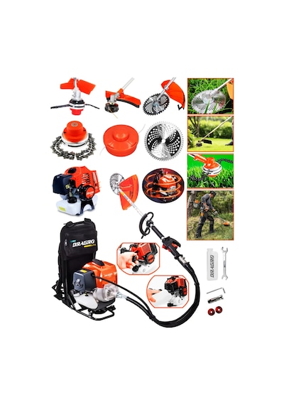 Dragro Gt9004 20 Hp Turuncu Sırt Tipi Benzinli Motorlu Ot Çalı Tırpanı Çim Biçme  Makinesi
