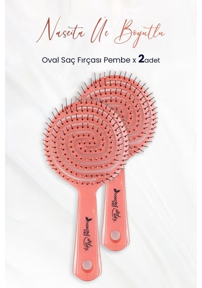 Nascita Professional Üç Boyutlu Oval Saç Fırçası Pembe X 2 Adet 0