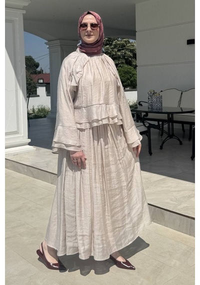 Rabia Şamlı Mihra Etekli Takım Taş Normal