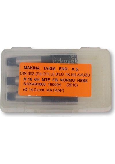 Mte M16 Hss-e İnox Pilotlu El Kılavuz Takımı Dın 352