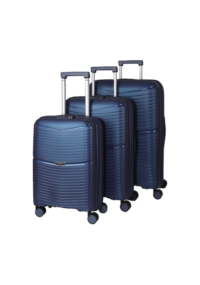 Baggaj V2520 Pp Super Lıght Valiz Black Set Lıght Blue