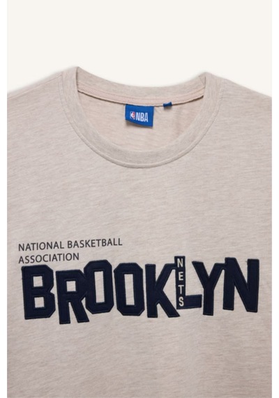 Defacto Nba Brooklyn Nets Kısa Kollu Tişört G0916ax26smbg277 Bej-bg277