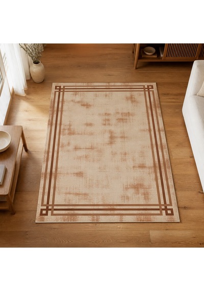 Kartela Halı Rilo Halı Kaymaz Taban Makinede Yıkanabilir Halı Bakır - 60 X 90 Cm