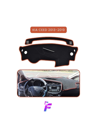 Kıa Ceed 2013-2019 Torpido Örtüsü Güneşten, Isıdan, Çatlamadan Korur Oto Aksesuar Tc88 Kahverengi