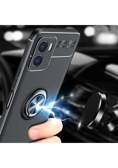 Vivo Y15S Kılıf Yüzüklü Magnetli Ravel Case Kapak