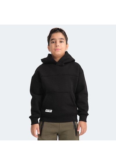 Slazenger LENE Çocuk Kapüşonlu Cepli Siyah Sweatshirt