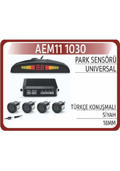Park Sensörü Üniversal Türkçe Konuşmalı Siyah 18mm Aem 111030