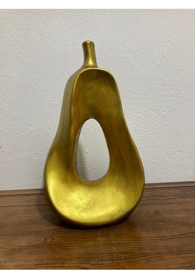 Soyut Tasarım Gold Dekoratif Armut Obje, Salon, Ofis Ve Konsol Üstü Armut Biblo