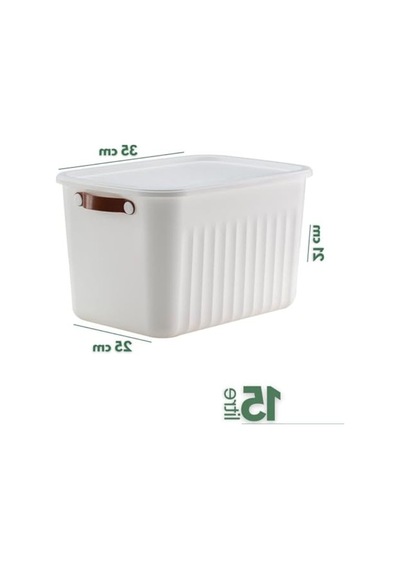 Düzenleyici Kapaklı Kutu, Beyaz Renk, 15 Litre Hacim 0