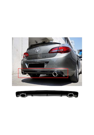 Opel Astra J Sedan Opc Line Difüzör Piona Black + Egzoz Görünüm 2011 Ve Üzeri Uyumlu