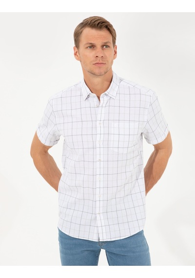 Pierre Cardin Haki Regular Fit Kısa Kollu Gömlek