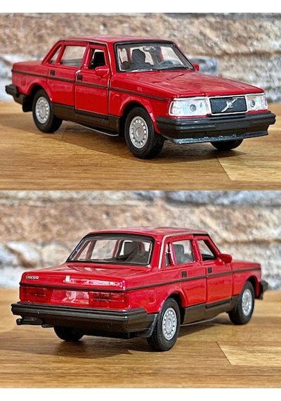 Volvo 240 Gl Çek Bırak Die - Cast Metal Model Araba - Kırmızı 11.5 Cm