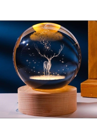 Mr 3d Kristal Cam Küre, Soketli Gece Lambası,led, Sevgiliye Hediye, Noel, Öğretmenler Günü, Özel Tasarım Harika Bir Hediye Geyik Sku: Zeusb0fyzz75ym