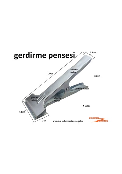 Gerdirme Pensesi İşkence Mengene Metalik Sert Yaylı Kuvetli Sıkma