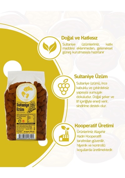 Alaşehir Kadın Kooperatifi Sultaniye Kuru Üzüm 250 G