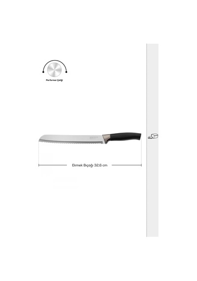 Karaca  Helios Ekmek Bıçağı Black 32 cm