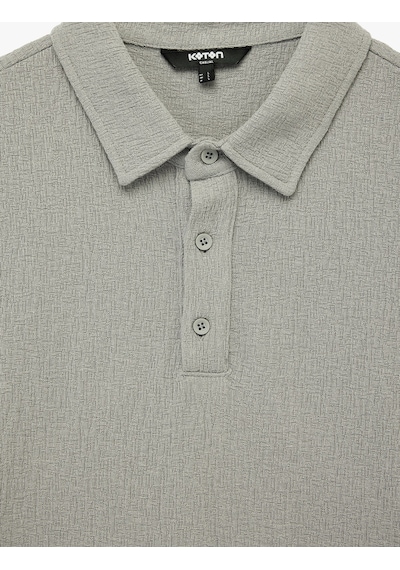 Koton Regular Fit Kısa Kollu Düğmeli Polo Yaka Tişört Gri 6sam10004mk