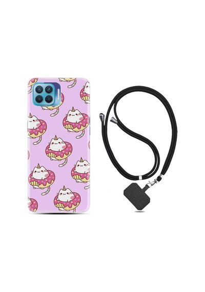 Oppo Reno 4 Lite Kılıf Boyun Askılı Unicorn Donut 1417