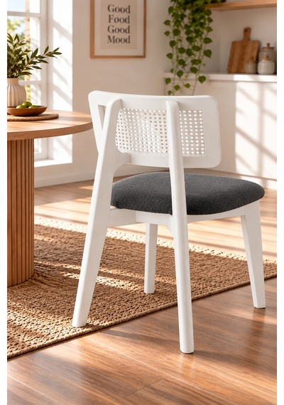 4 Adet Kuzey Ahşap Gürgen Sandalye Cafe,restaurant,mutfak,salon,yemek Odası Sandalyesi Beyaz