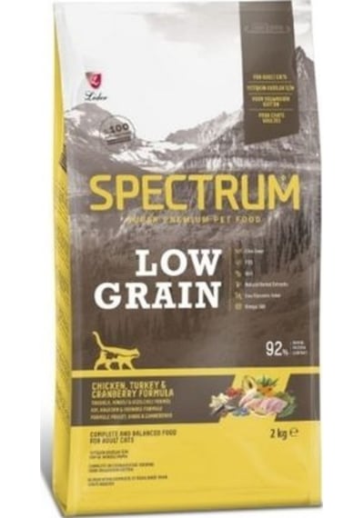 Spectrum Low Grain Tavuklu Hindili Kızılcıklı Yetişkin Kedi Maması 2 KG