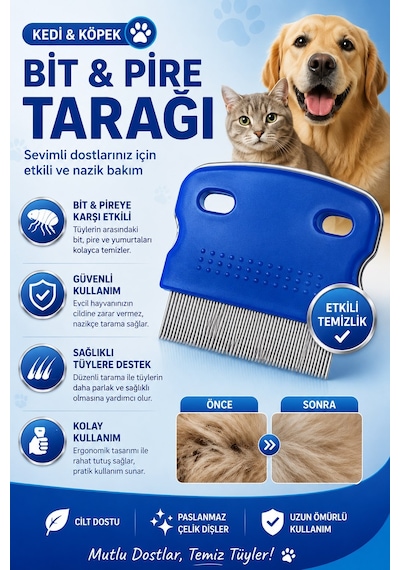 Jasper Kedi Köpek Bit Pire Tarağı İnce Dişli Metal Tarak Temizlik Tarağı Tüy Ve Pire Temizleme Tarağı Renkli