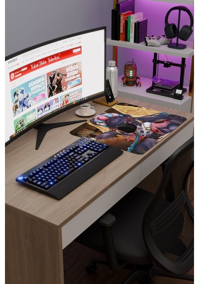 Yun Jin Genshin Impact Anime Oyuncu V4 - 48x40 Xl Gaming Mouse Pad Fare Altlığı