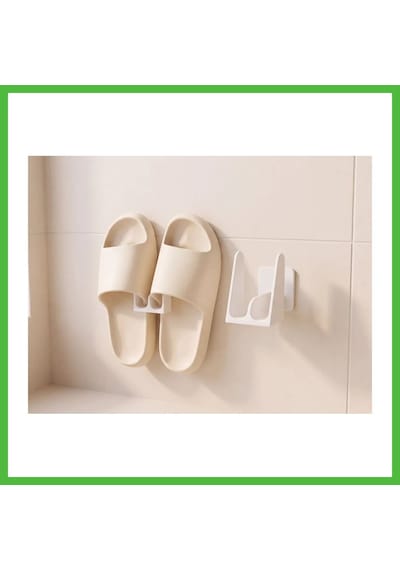 Vaveni 3d Baskı Duvara Monte Banyo Terlik Askısı Minimalist Terlik Rafı Delmeden Yapıştırmalı Beyaz Arz