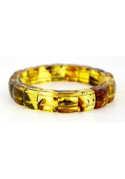Kehribar Bileklik Fosilli Roleks Özel Tasarım Ambergold Blk23-58 Çok Renkli