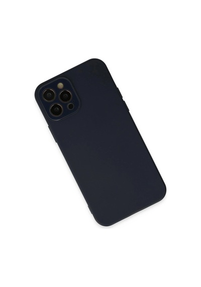 Mey İthalat iPhone Uyumlu 12 Pro Max Kılıf Lansman Glass Kapak - Lacivert