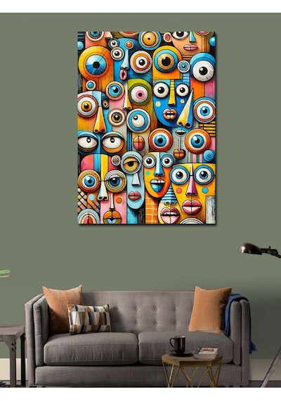 Kanvas Tablo Gözlerle Soyut Sanat 50cmx70cm