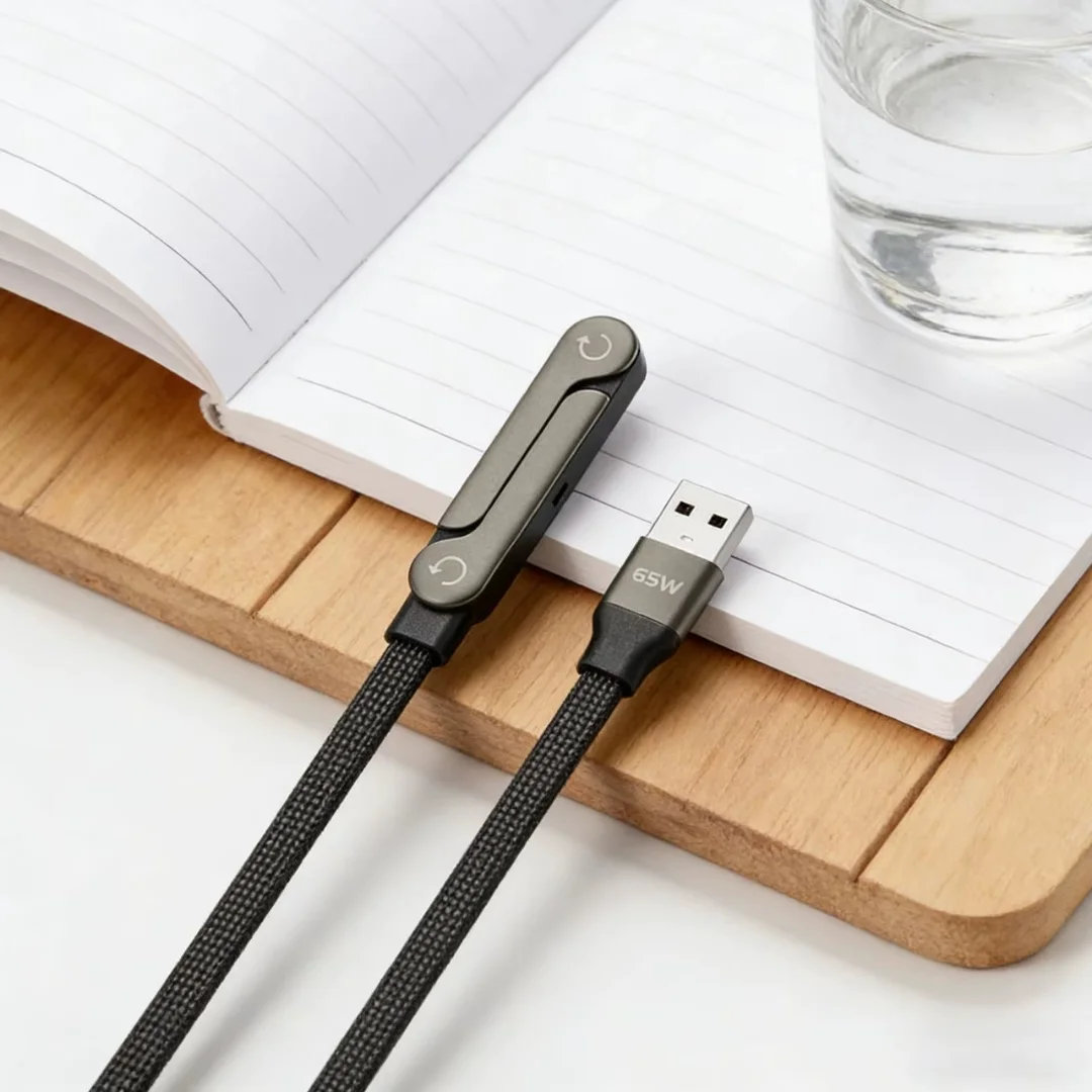 Samsung Uyumlu Usb 3.0 To Type C Şarj Data Kablosu Standlı Katlanabilir Hızlı 65w Örgülü Kablo 2 Metre