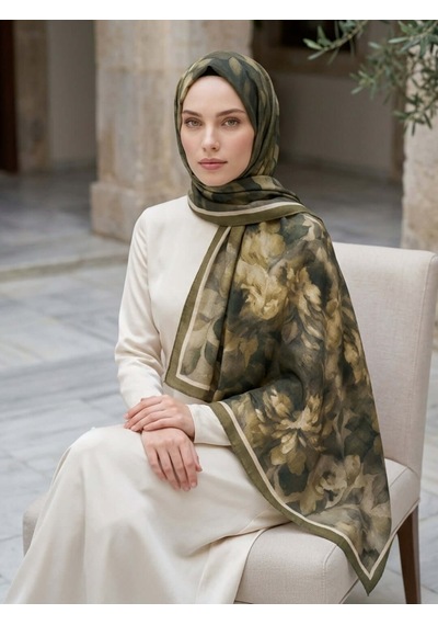 Camellia Scarfs Frosted Bloom Müslin Şal Çağla - Doğal Ve Ferah Stil